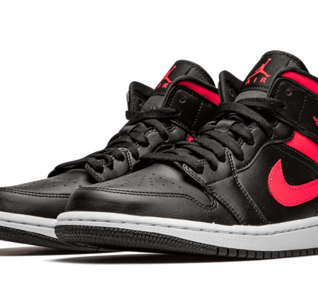 Nike Sko Air Jordan 1 Mid Sort Sirene Rød